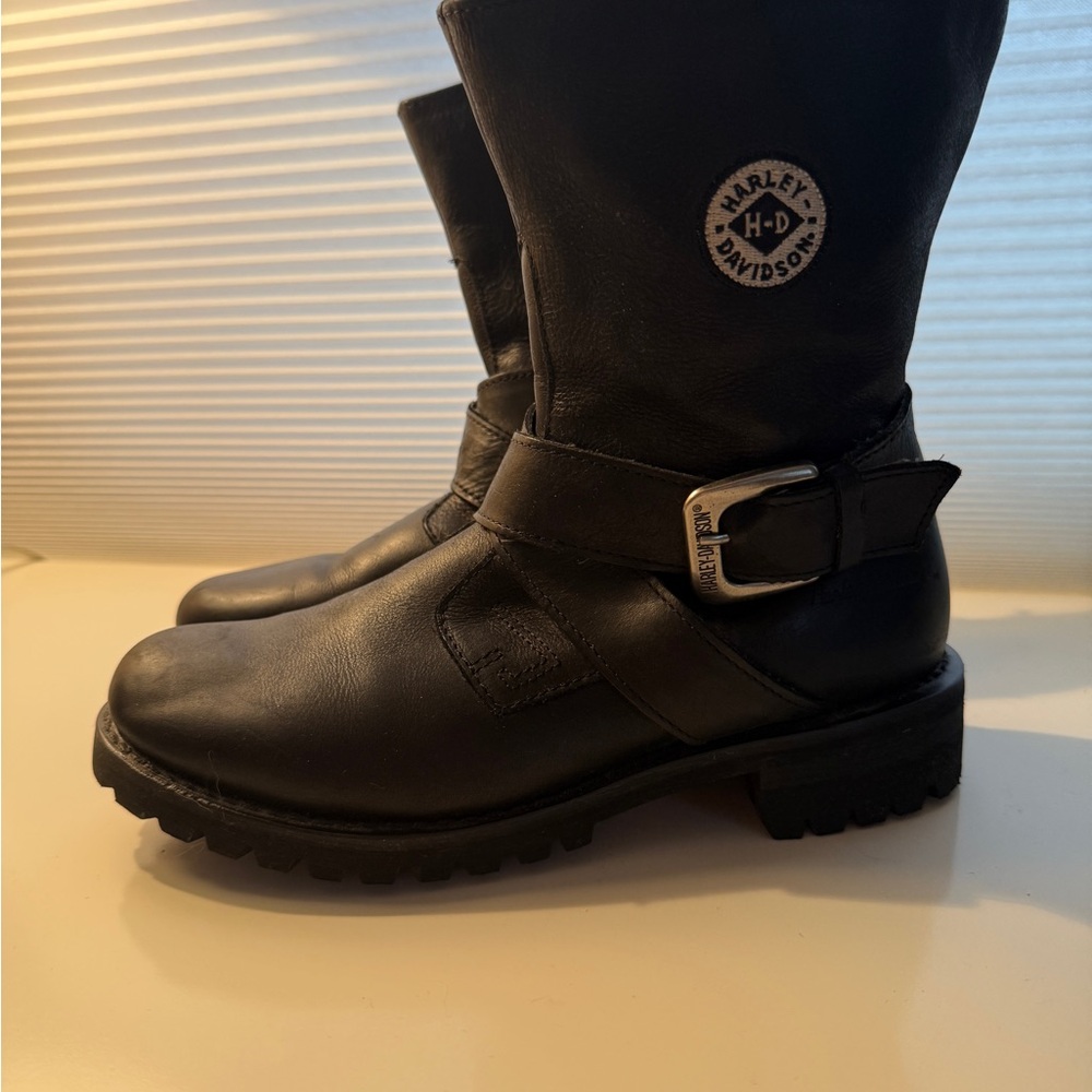 Harley-Davidson Black Leather Harness Boots